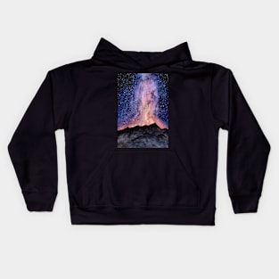 Nebula Night Sky - Hand Painted Watercolour Kids Hoodie